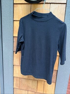 Classic Black Mock Neck Women's Top